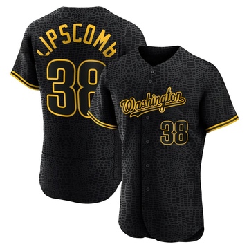 Trey Lipscomb Men's Authentic Washington Nationals Black Snake Skin City Jersey