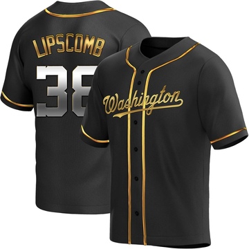 Trey Lipscomb Men's Replica Washington Nationals Black Golden Alternate Jersey