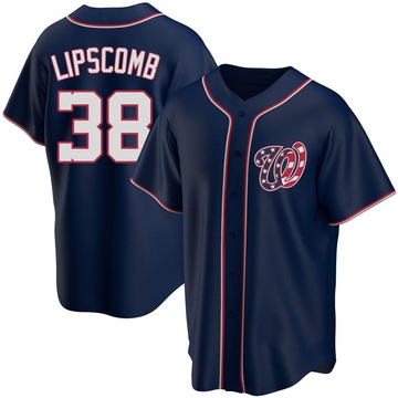 Trey Lipscomb Men's Replica Washington Nationals Navy Alternate Team Jersey