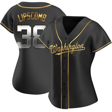 Trey Lipscomb Women's Replica Washington Nationals Black Golden Alternate Jersey