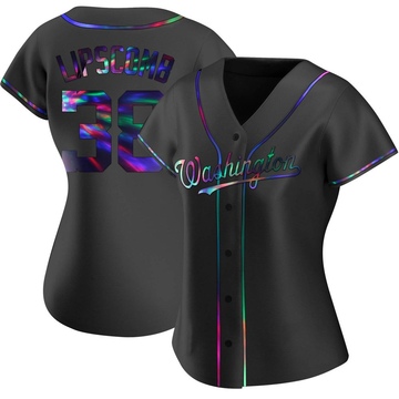 Trey Lipscomb Women's Replica Washington Nationals Black Holographic Alternate Jersey