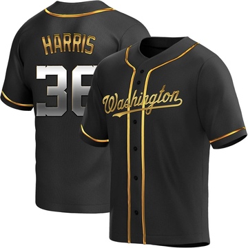 Will Harris Men's Replica Washington Nationals Black Golden Alternate Jersey
